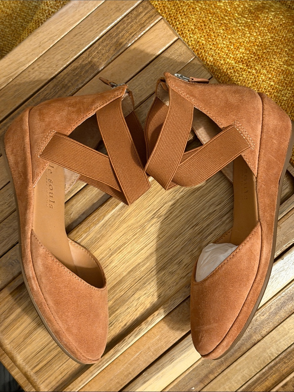 NEW Gentle Souls Kenneth Cole Signature Noa Elastic Strap d'Orsay Sandal Suede 6